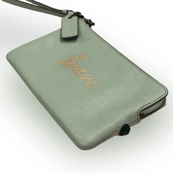 Coach Brave Mint Green Wristlet - Picture 3 of 9